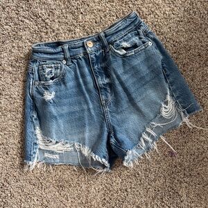American Eagle Outfitters Distressed Blue Denim Jean Shorts